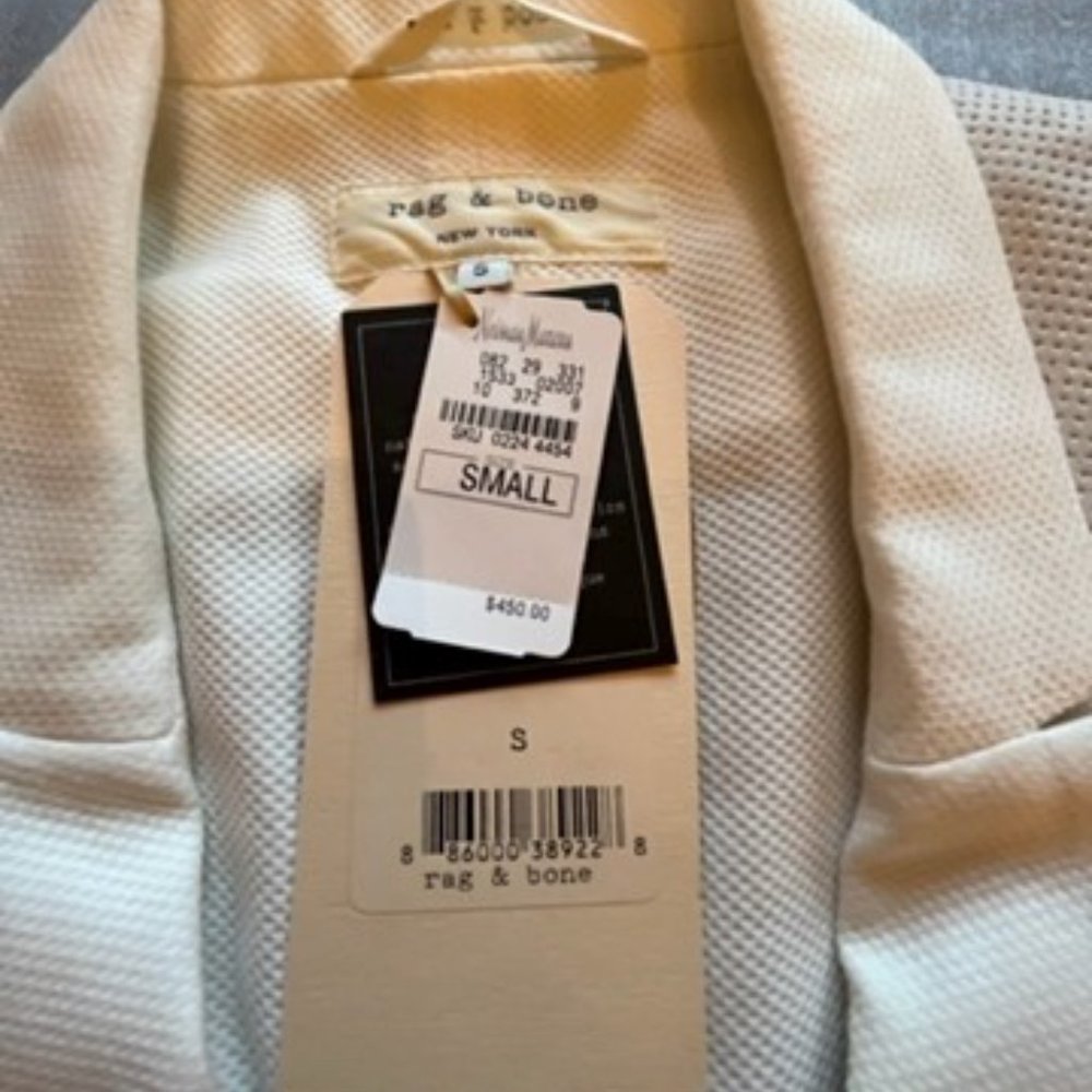 Rag & Bone "Finn"  Cotton/Leather White Vest - Picture 8 of 9